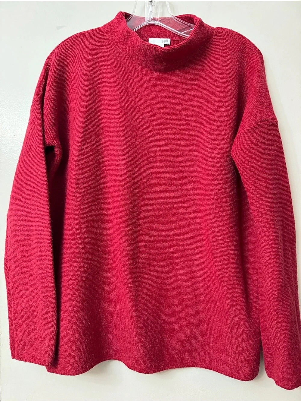 J.Jill Red Crew Neck Sweater Size Small